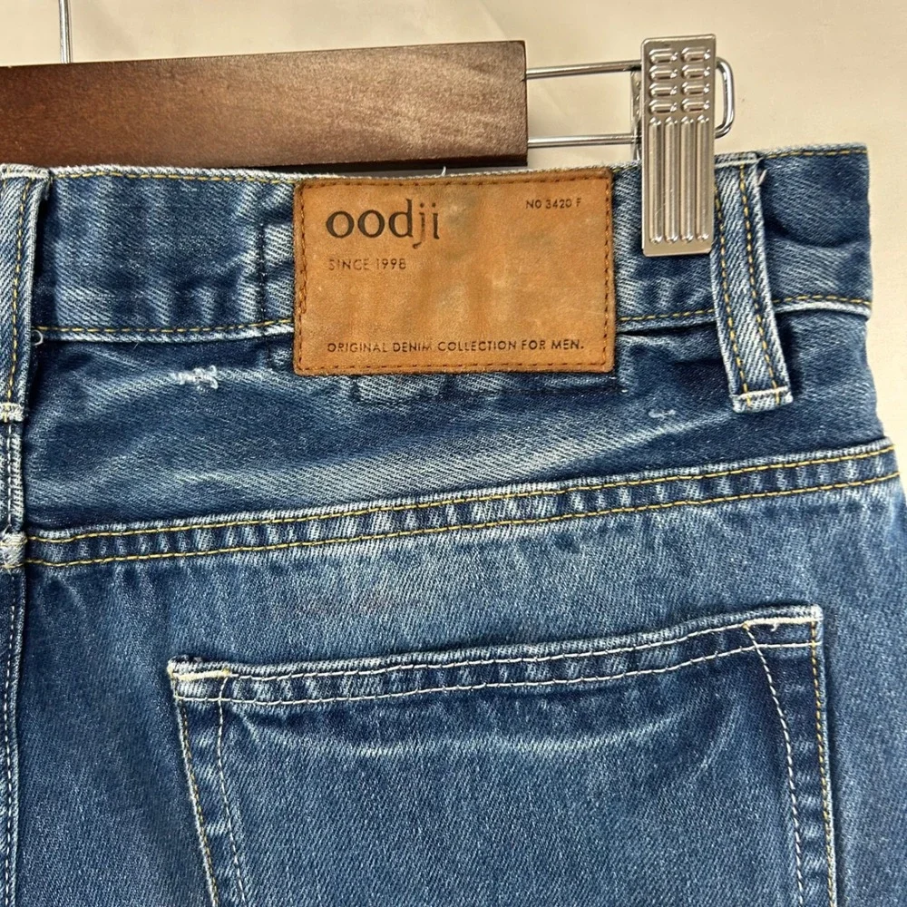 oodji Straight Leg Jeans Mens 30x32 Blue Medium Wash Button Fly